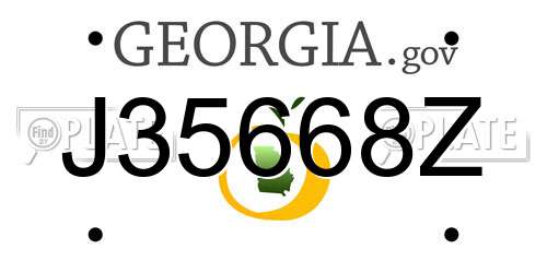 J35668Z Georgia License Plate