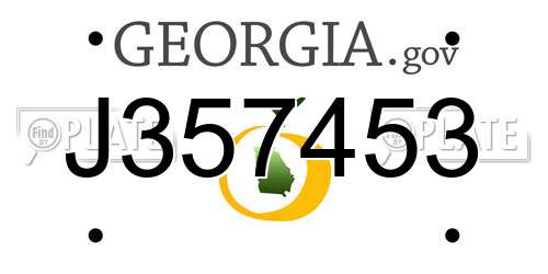 J357453 Georgia License Plate