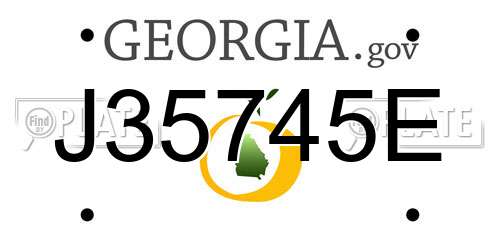 J35745E Georgia License Plate