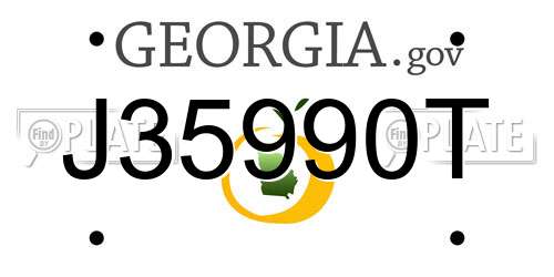 J35990T Georgia License Plate