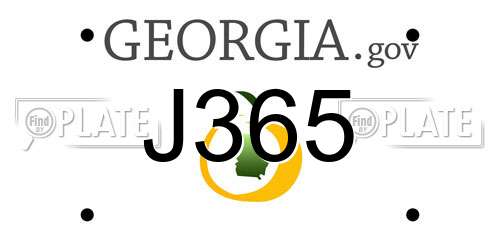 J365 Georgia License Plate