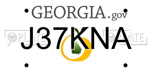 J37KNA Georgia License Plate