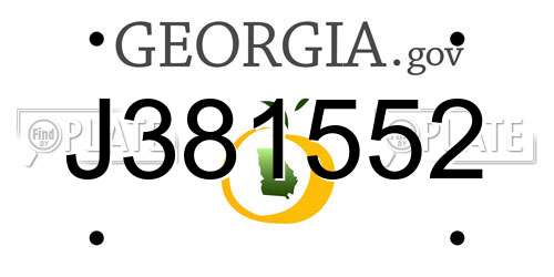 J381552 Georgia License Plate
