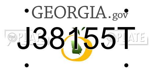J38155T Georgia License Plate