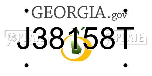 J38158T Georgia License Plate