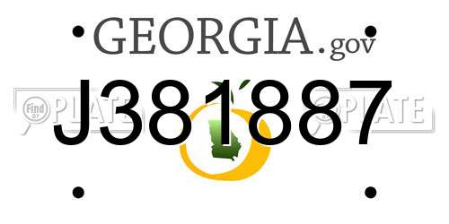 J381887 Georgia License Plate