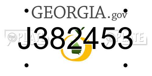 J382453 Georgia License Plate