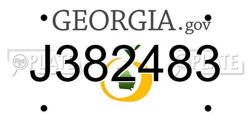 J382483 Georgia License Plate