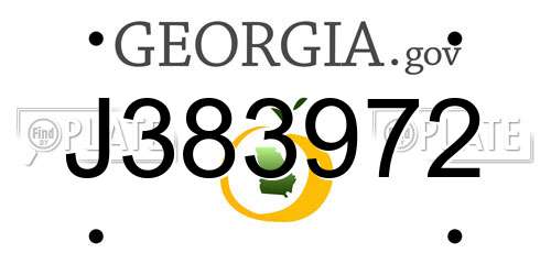 J383972 Georgia License Plate