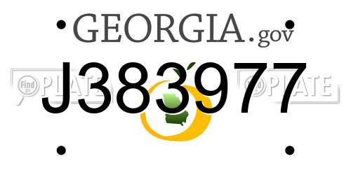 J383977 Georgia License Plate