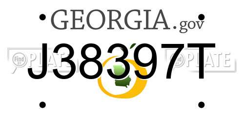 J38397T Georgia License Plate