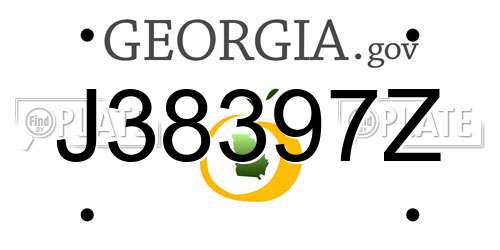 J38397Z Georgia License Plate