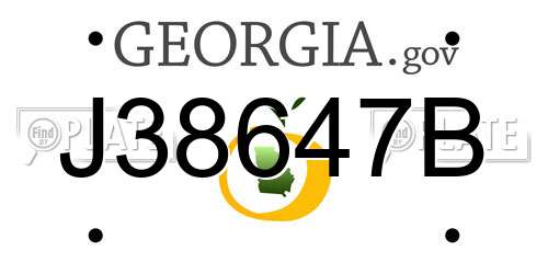 J38647B Georgia License Plate