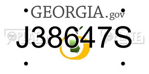 J38647S Georgia License Plate