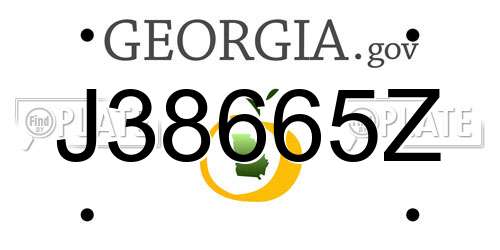 J38665Z Georgia License Plate