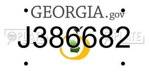 J386682 Georgia License Plate