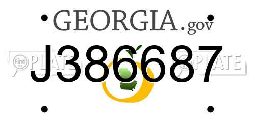 J386687 Georgia License Plate