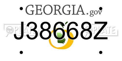 J38668Z Georgia License Plate