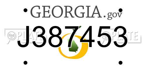 J387453 Georgia License Plate