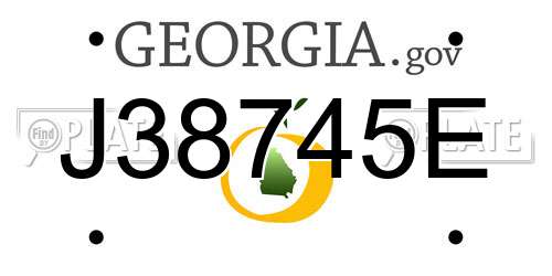 J38745E Georgia License Plate