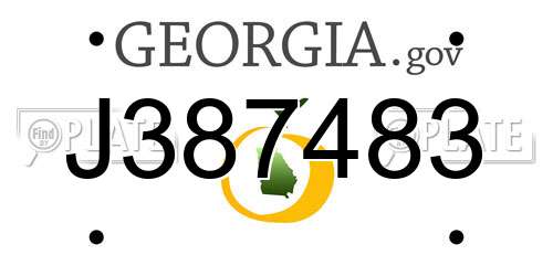 J387483 Georgia License Plate