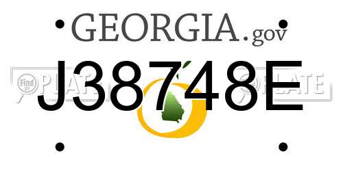 J38748E Georgia License Plate
