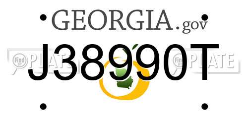 J38990T Georgia License Plate
