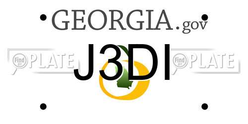 J3DI Georgia License Plate