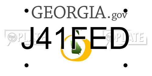 J41FED Georgia License Plate
