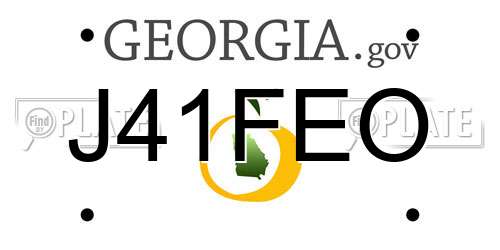 J41FEO Georgia License Plate