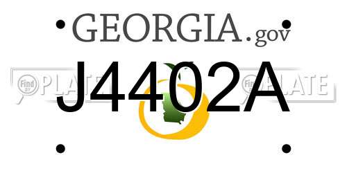 J4402A Georgia License Plate