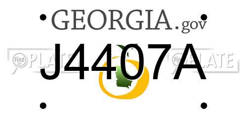J4407A Georgia License Plate