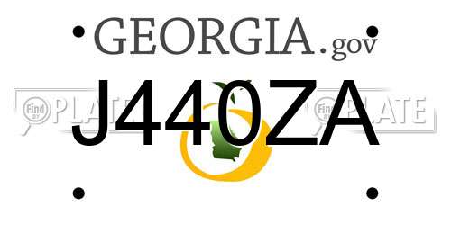 J440ZA Georgia License Plate