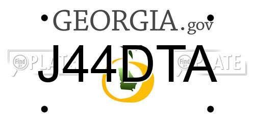 J44DTA Georgia License Plate