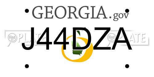 J44DZA Georgia License Plate