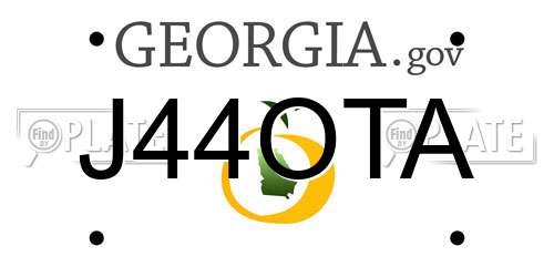 J44OTA Georgia License Plate