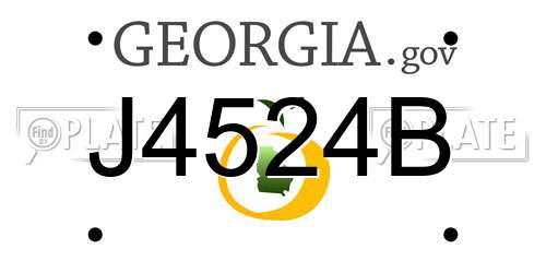 J4524B Georgia License Plate