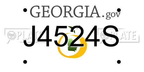 J4524S Georgia License Plate