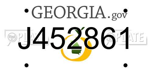 J452861 Georgia License Plate