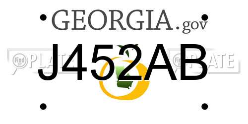 J452AB Georgia License Plate