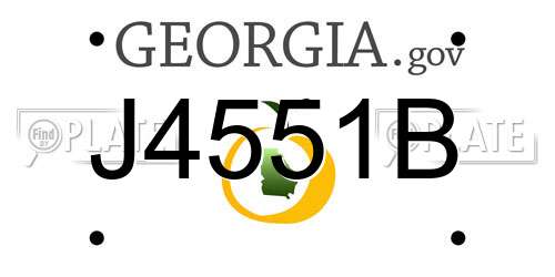 J4551B Georgia License Plate