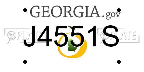 J4551S Georgia License Plate