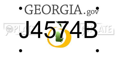 J4574B Georgia License Plate