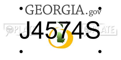 J4574S Georgia License Plate