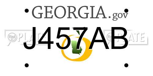 J457AB Georgia License Plate
