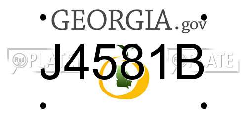J4581B Georgia License Plate