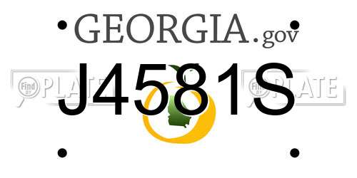J4581S Georgia License Plate