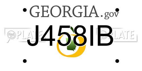 J458IB Georgia License Plate