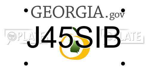 J45SIB Georgia License Plate