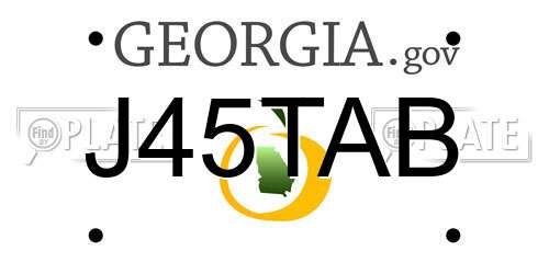 J45TAB Georgia License Plate